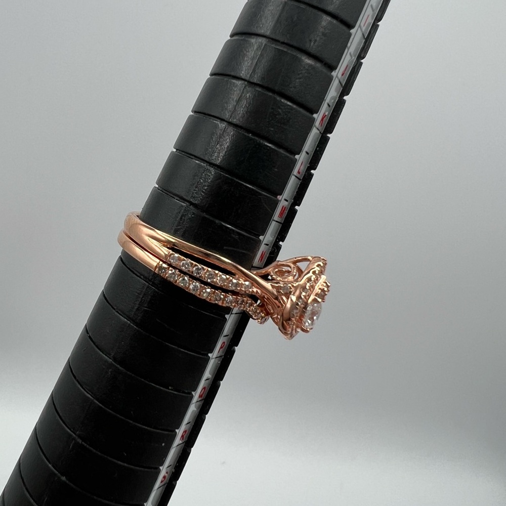 10K Rose Gold 1/2 CTTW Diamond Bridal Ring Brilliance Fine Jewelry Forever Bride - Picture 9 of 10